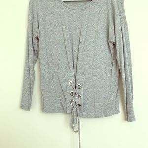 Lace Up Grey Sweater 🌚